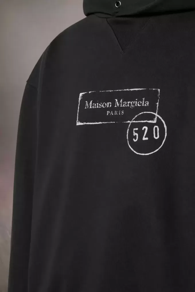 520 Stamp Print Hooded Sweatshirt