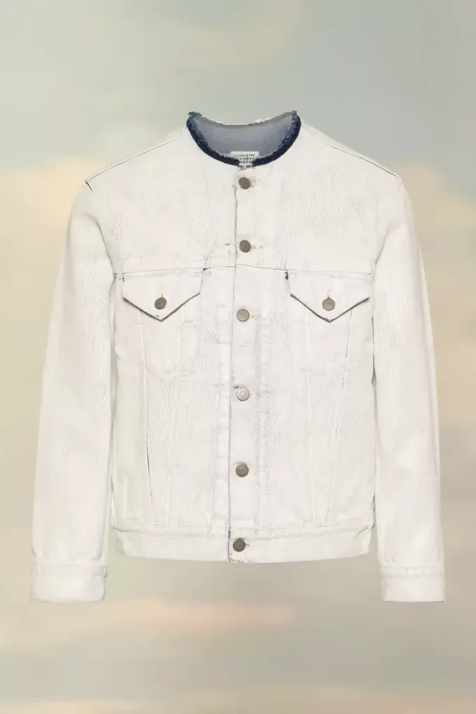 Collarless Denim Jacket Collarless Denim Jacket