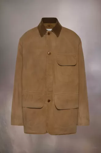 Corduroy Collar Waxed Coat