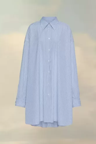 Cotton poplin pinstripe shirt