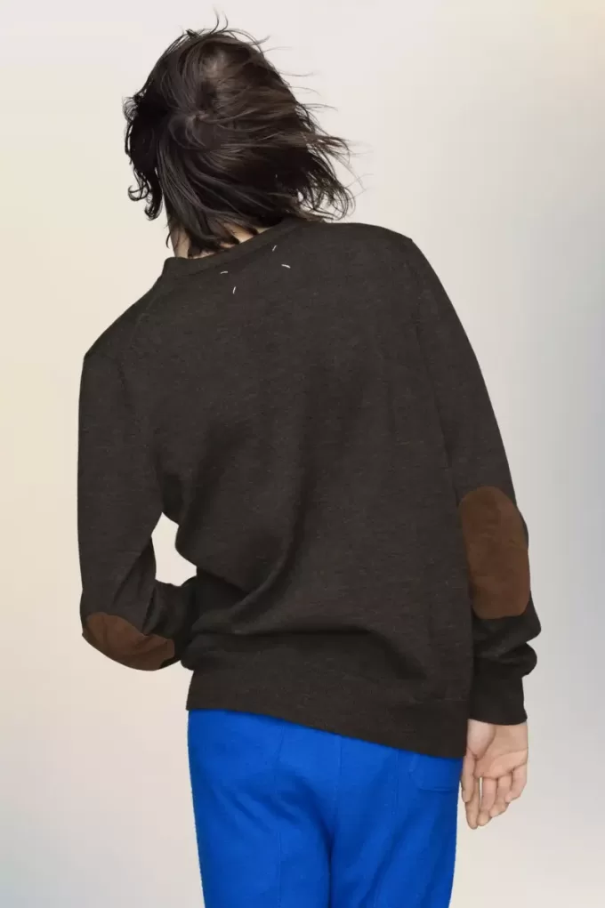 Elbow patch wool cardigan Elbow patch wool cardigan