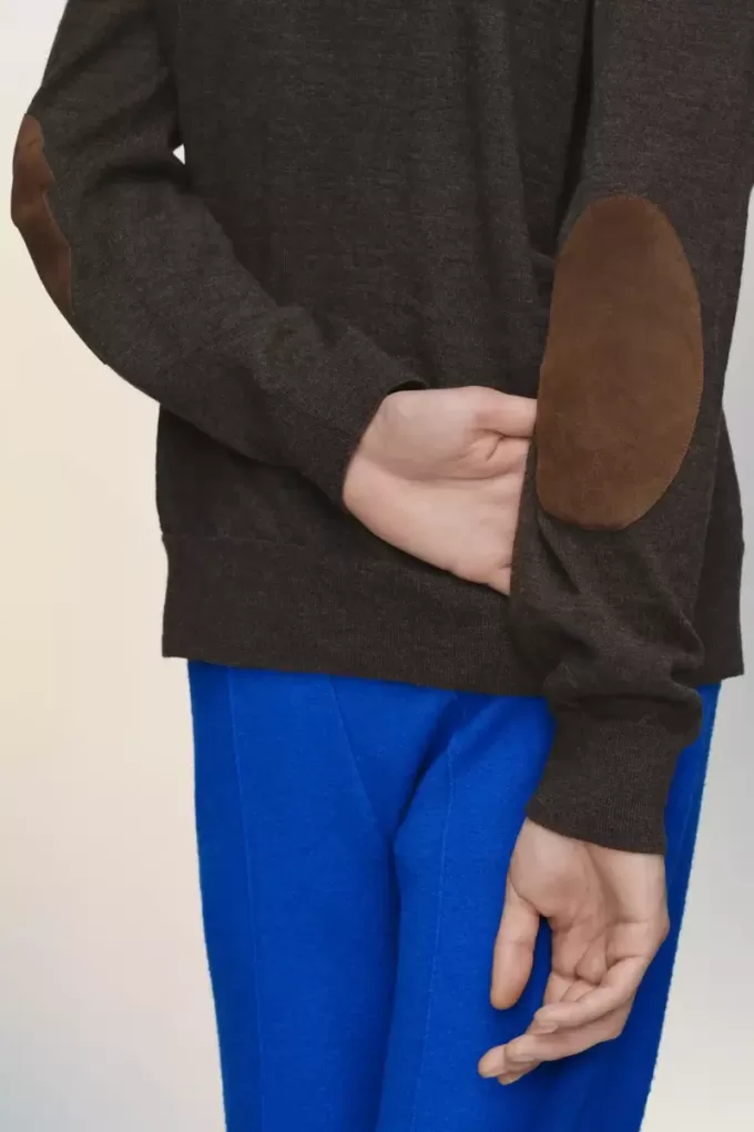 Elbow patch wool cardigan Elbow patch wool cardigan