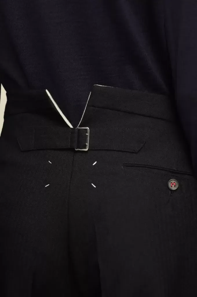 Herringbone Wool Pleated Trousers Herringbone Wool Pleated Trousers