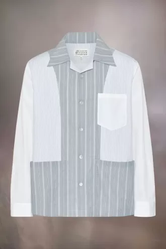 Patchwork pinstripe shirt